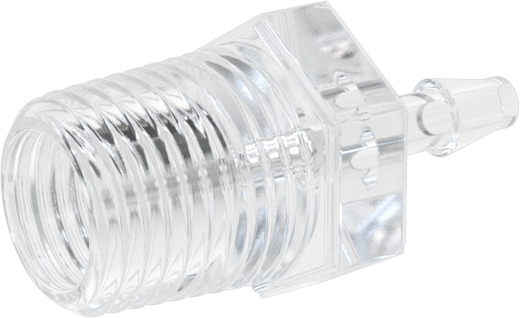 Hava ve Su için Plastik Dikenli Boru Bağlantı Elemanı, 3/32" Boru x 1/8 NPT Erkek için Easy-View Adaptör