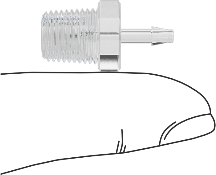 Hava ve Su için Plastik Dikenli Boru Bağlantı Elemanı, 3/32" Boru x 1/8 NPT Erkek için Easy-View Adaptör