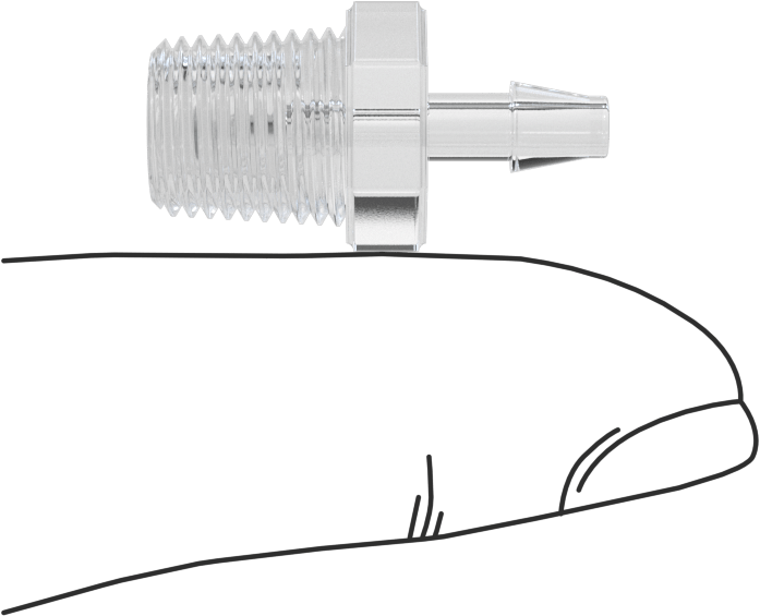 Hava ve Su için Plastik Dikenli Boru Bağlantı Elemanı, 1/8" Boru x 1/8 NPT Erkek için Easy-View Adaptör