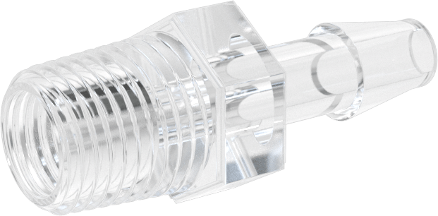 Hava ve Su için Plastik Dikenli Boru Bağlantı Elemanı, 3/16" Boru x 1/8 NPT Erkek için Easy-View Adaptörü