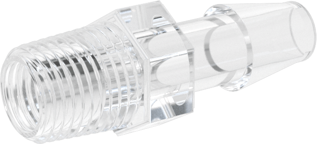 Hava ve Su için Plastik Dikenli Boru Bağlantı Elemanı, 1/4" Boru x 1/8 NPT Erkek için Easy-View Adaptör