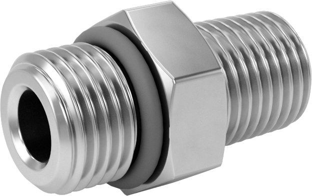 Aşırı Basınçlı 316 Paslanmaz Çelik Boru Bağlantı Elemanı, Adaptör, 1/4 NPTF Erkek x 9/16"-18 UN/UNF Erkek