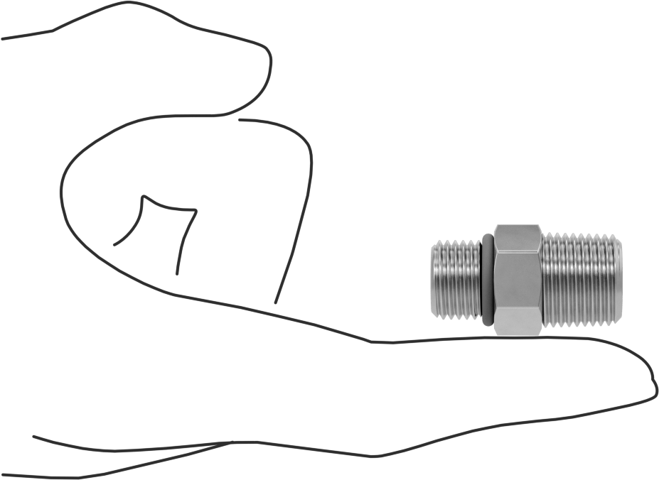Aşırı Basınçlı 316 Paslanmaz Çelik Boru Bağlantı Elemanı, Adaptör, 3/8 NPTF Erkek x 9/16"-18 UN/UNF Erkek