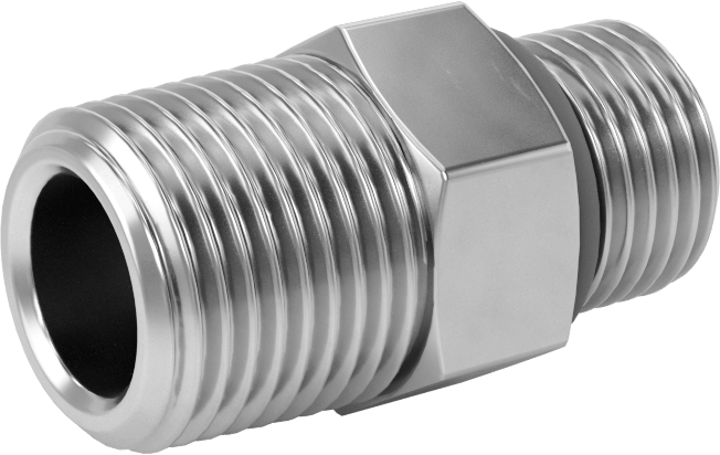 Aşırı Basınçlı 316 Paslanmaz Çelik Boru Bağlantı Elemanı, Adaptör, 3/8 NPTF Erkek x 9/16"-18 UN/UNF Erkek
