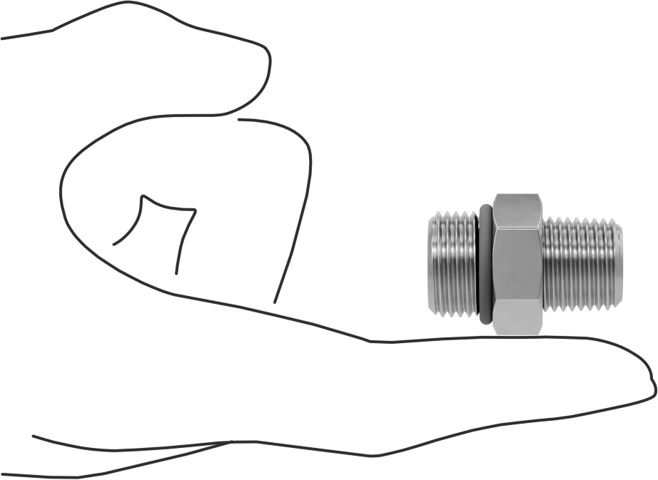 Aşırı Basınçlı 316 Paslanmaz Çelik Boru Bağlantı Elemanı, Adaptör, 3/8 NPTF Erkek x 3/4"-16 UN/UNF Erkek