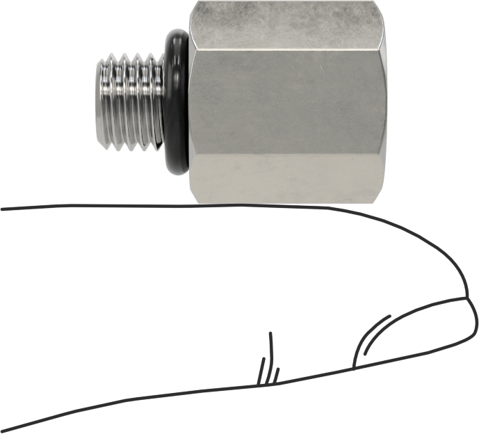 Aşırı Basınçlı 316 Paslanmaz Çelik Boru Bağlantı Elemanı, Adaptör, 1/8 NPTF Dişi x 5/16"-24 UN/UNF Erkek