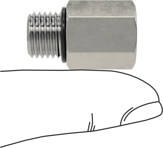 Aşırı Basınçlı 316 Paslanmaz Çelik Boru Bağlantı Elemanı, Adaptör, 1/8 NPTF Dişi x 7/16"-20 UN/UNF Erkek