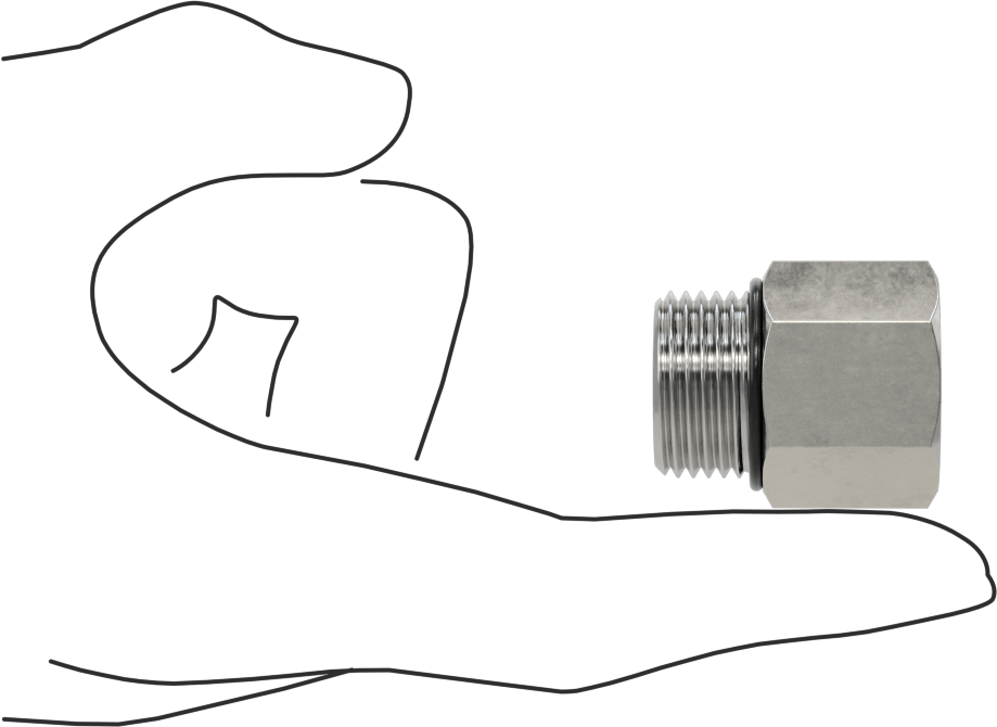 Aşırı Basınçlı 316 Paslanmaz Çelik Boru Bağlantı Elemanı, Adaptör, 3/8 NPTF Dişi x 7/8"-14 UN/UNF Erkek