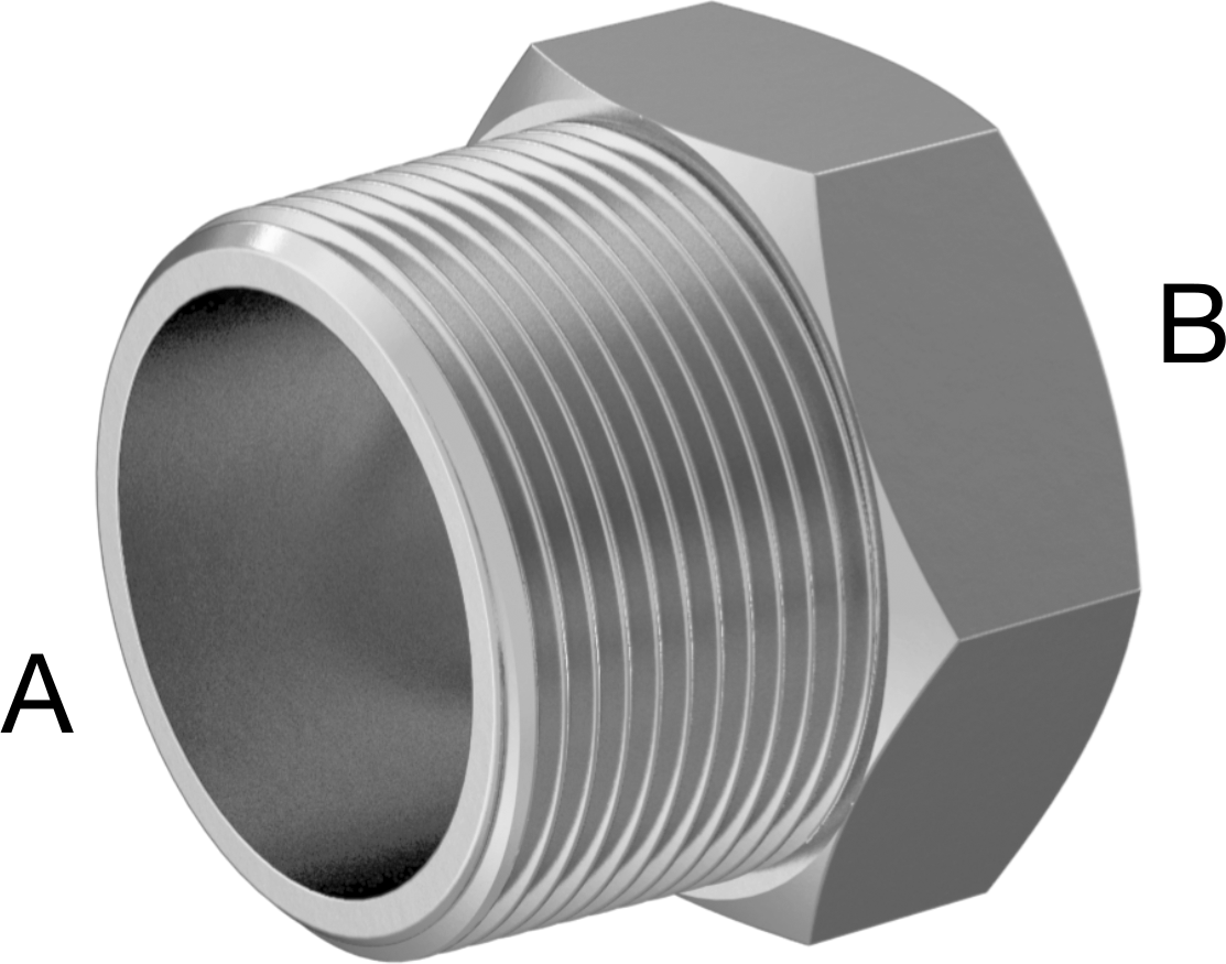 Aşırı Basınçlı 316 Paslanmaz Çelik Boru Bağlantı Elemanı, Burç Adaptörü, 1-1/2 NPT Erkek x 1/2 NPT Dişi
