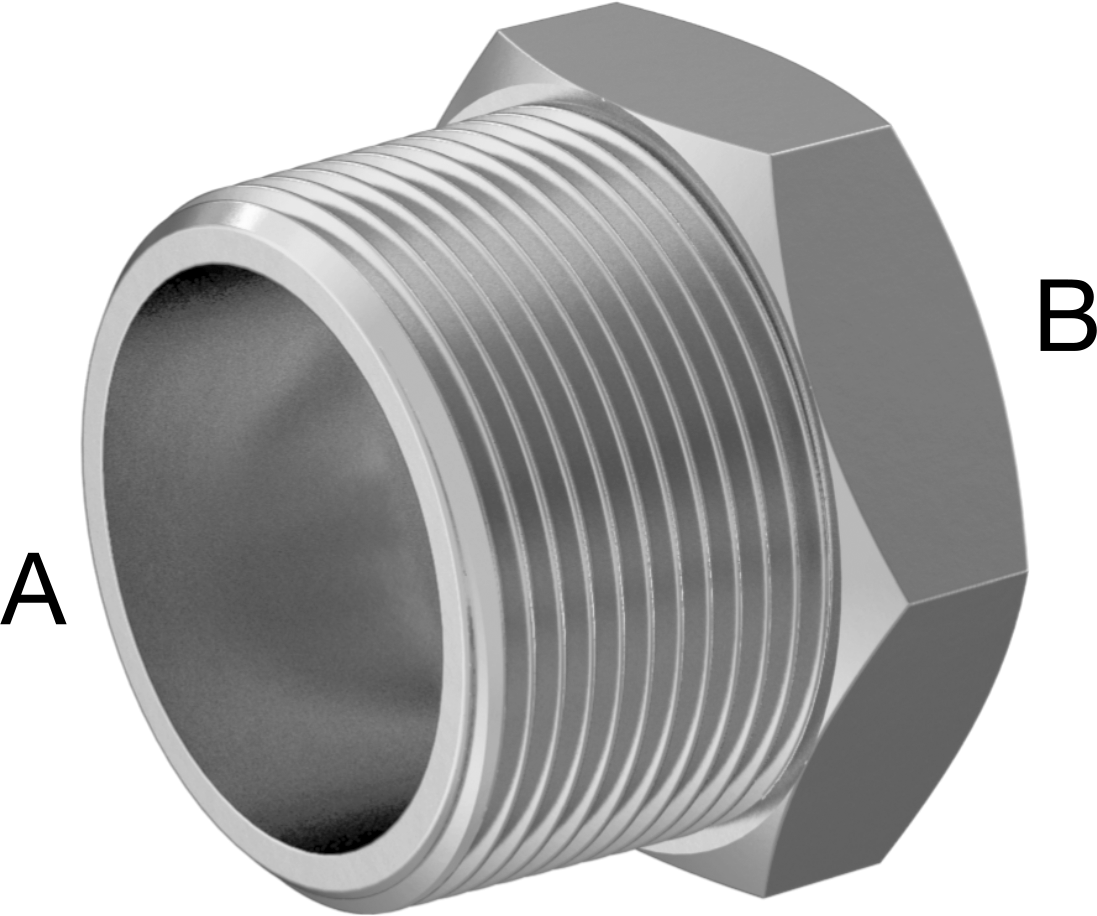 Aşırı Basınçlı 316 Paslanmaz Çelik Boru Bağlantı Elemanı, Burç Adaptörü, 1-1/2 NPT Erkek x 3/4 NPT Dişi