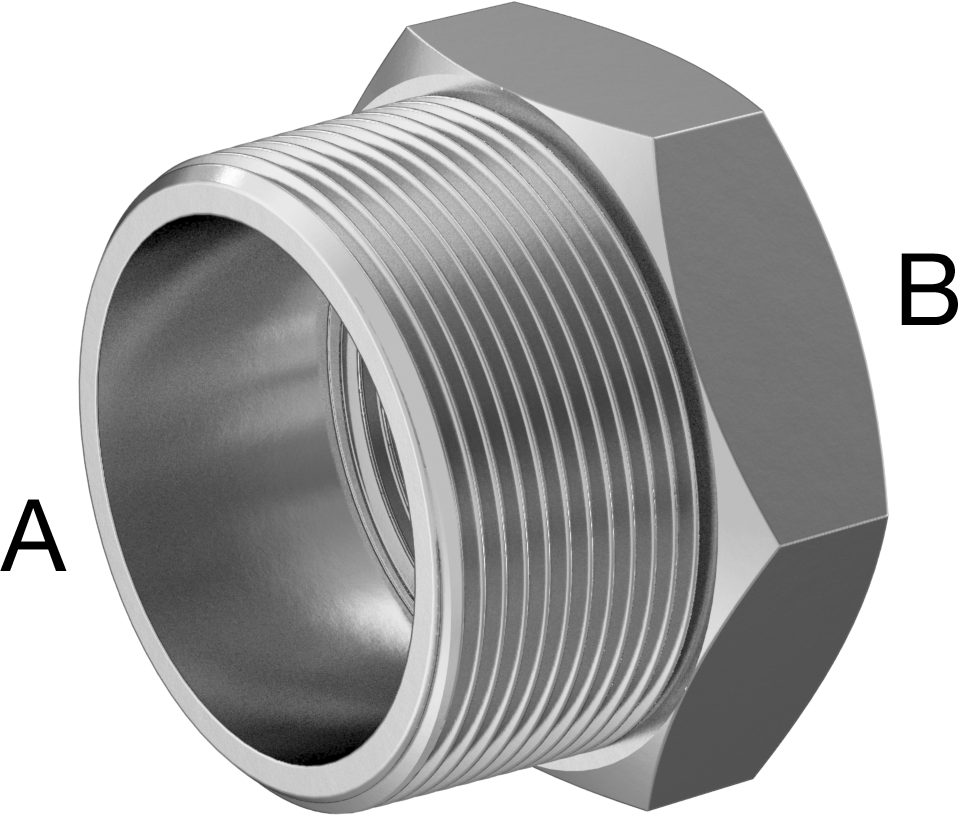 Aşırı Basınçlı 316 Paslanmaz Çelik Boru Bağlantı Elemanı, Burç Adaptörü, 2 NPT Erkek x 1-1/2 NPT Dişi