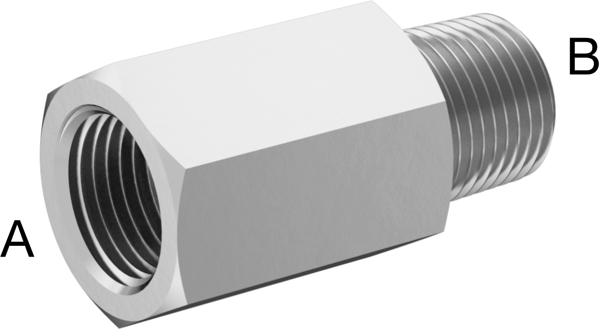 Aşırı Basınçlı 316 Paslanmaz Çelik Boru Bağlantı Elemanı, Düz Adaptör, 3/8 NPT Dişi x Erkek