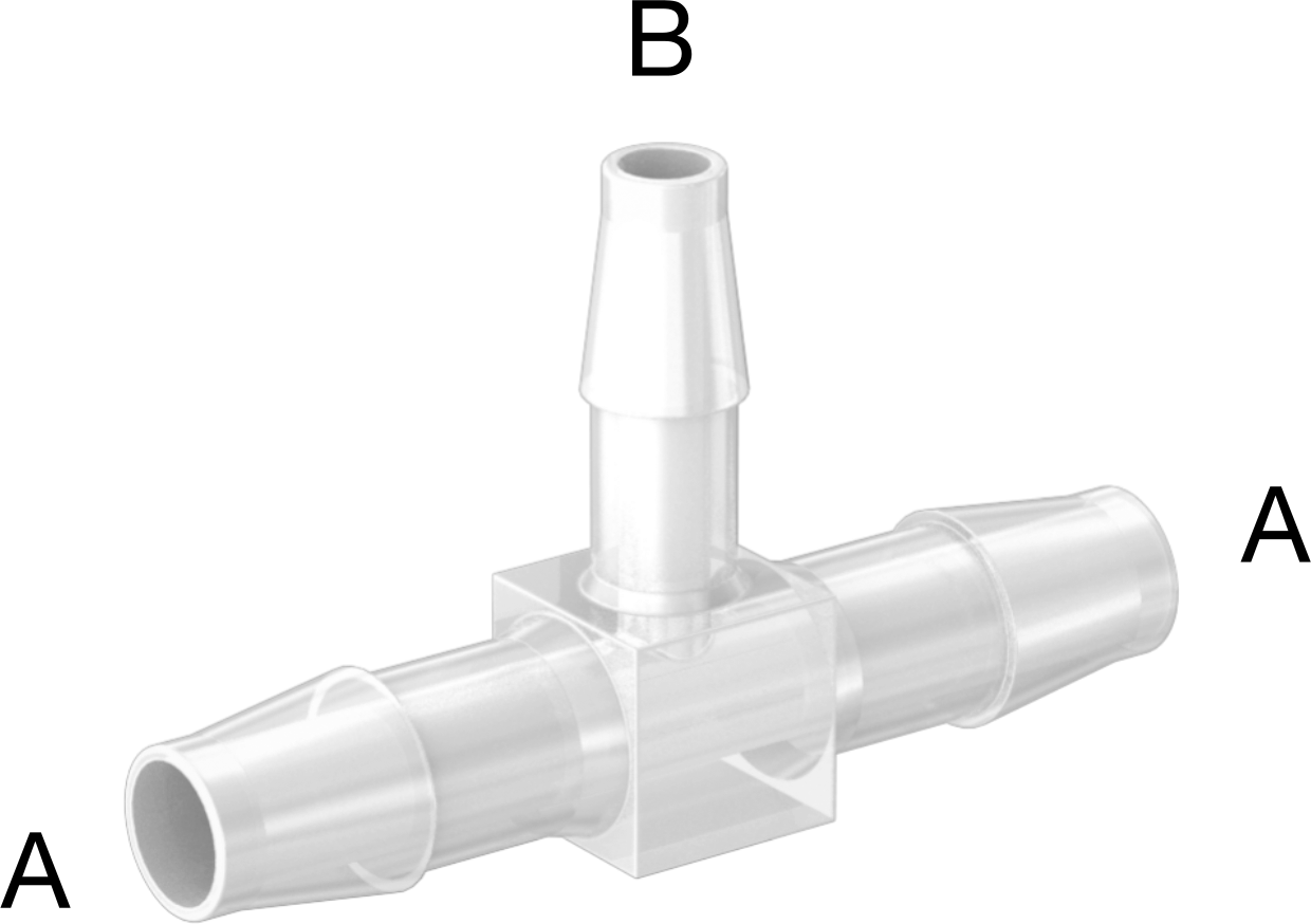 Kimyasallarla Kullanım için Dikenli Bağlantı Parçası, Hat Üstü T, 3/8“ x 1/4” Boru İç Çapı için
