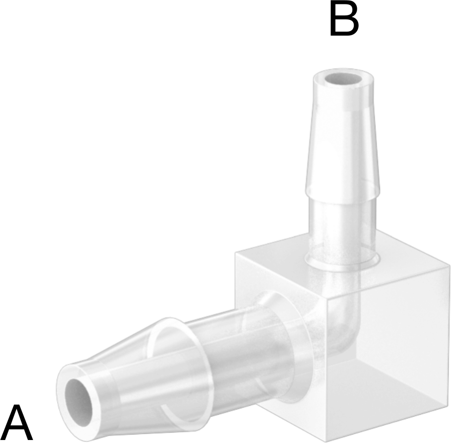 Kimyasallarla Kullanım için Dikenli Bağlantı Parçası, 1/8“ x 3/32” Boru İç Çapı için 90 Derece Dirsek Redüktörü
