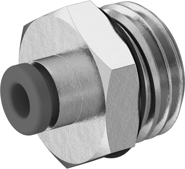 Evrensel Dişli Bas-Bağlan Tüp Bağlantı Parçası, Düz Adaptör, 1/8" Boru Dış Çapı için, 1/4 Erkek Boru Boyutu