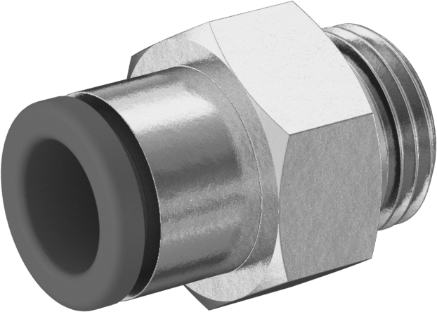 Evrensel Dişli Bas-Bağlan Tüp Bağlantı Parçası, Düz Adaptör, 1/4" Boru Dış Çapı için, 1/8 Erkek Boru Boyutu