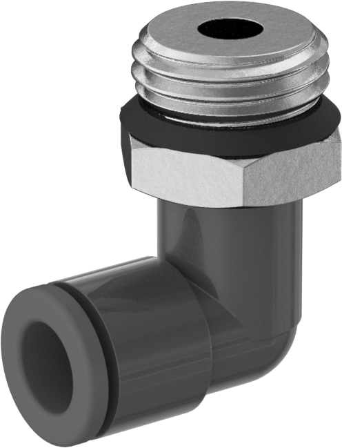 Evrensel Dişli Bas-Bağlan Tüp Bağlantı Parçası, Neme Dayanıklı, Dirsek, 1/4" Boru Dış Çapı x 1/4 Erkek Boru için