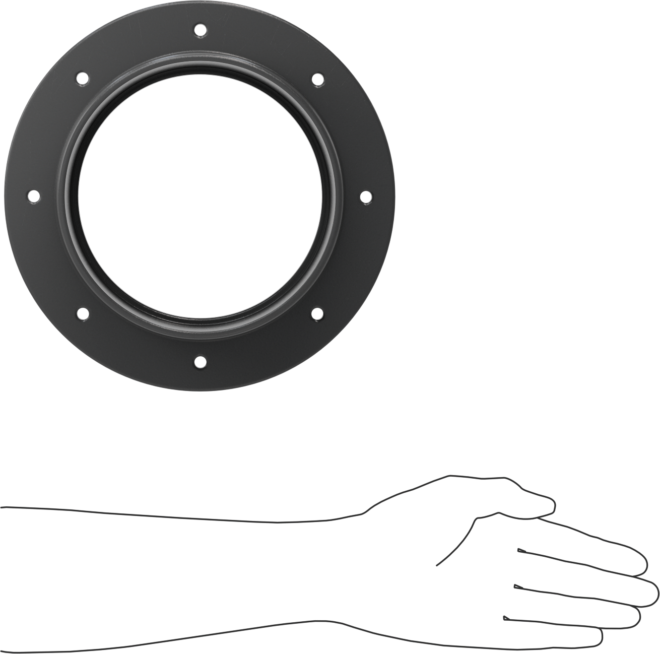 PVC Plastik Kanal Flanşı, Kanal Boyutu 6, 6-5/8" Dişi İç Çap
