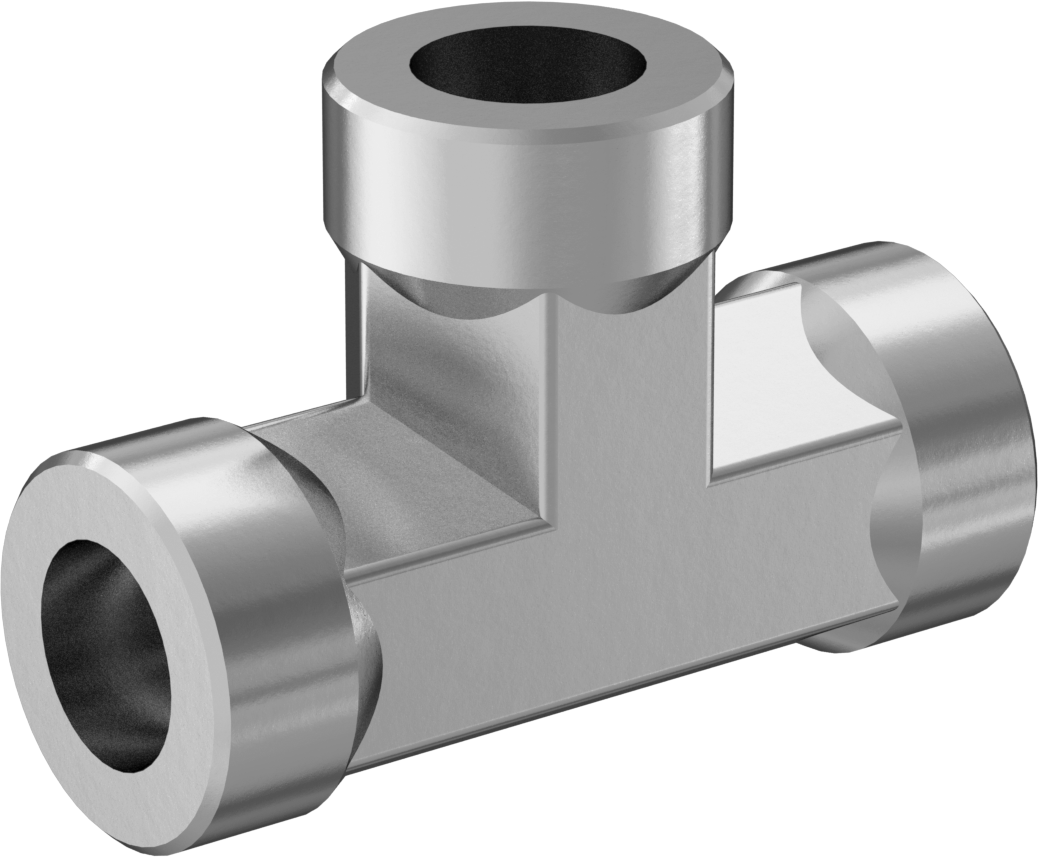 Paslanmaz Çelik Borular için Soket Bağlantılı Fitting, 3/8" Boru Dış Çapı için T Konektör, 4300 PSI @ 72°F