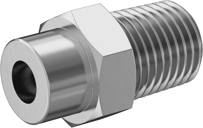 Paslanmaz Çelik Borular için Soket Bağlantılı Fitting, 1/4" Boru Dış Çap x 1/4 NPT Erkek için Adaptör