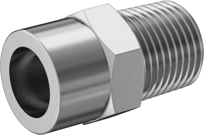 Paslanmaz Çelik Borular için Soket Bağlantılı Fitting, Soket x Erkek Boru Adaptörü, 5/8" Boru Dış Çapı, 1/2" NPT