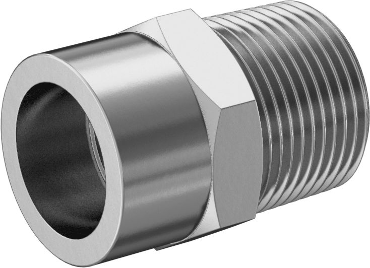 Paslanmaz Çelik Borular için Soket Bağlantılı Fitting, 1" Boru Dış Çapı x 1 NPT Erkek için Adaptör