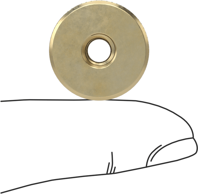 Pirinç Topuz, 1/4"-20 Dişli Delik, 3/4" Baş Çapı
