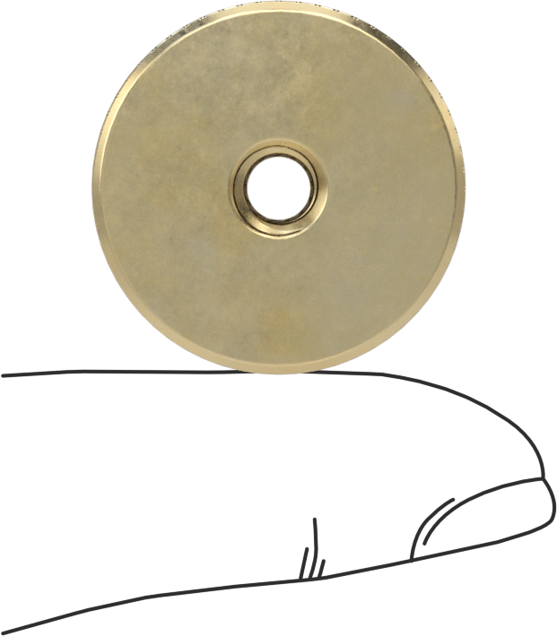 Pirinç Topuz, 1/4"-20 Dişli Delik, 1" Baş Çapı
