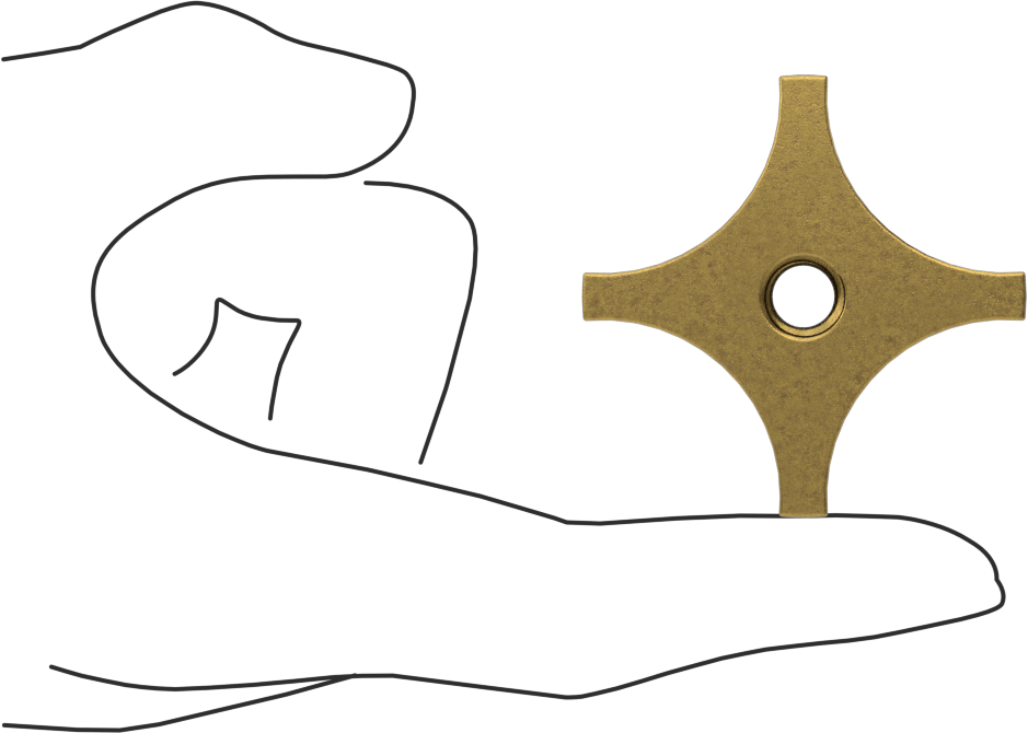 Pirinç Topuz, 3/8"-16 Dişli Delikli, 4-Arm