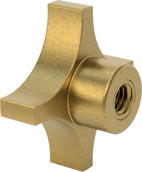 Pirinç Topuz, 3/8"-16 Dişli Delikli, 4-Arm
