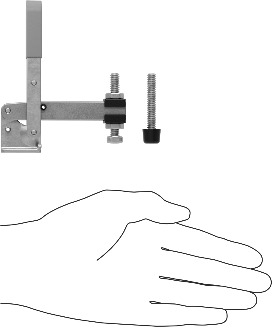 Sabitleme Mandal Kelepçesi, Açık Kol, Çelik, 230 lbs. Taşıma Kapasitesi, 3-3/8" Toplam Uzunluk