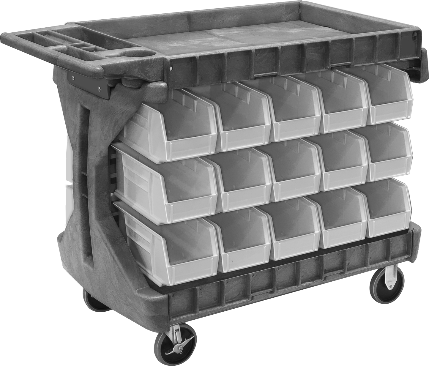 Plastic with 30 Bin Boxes