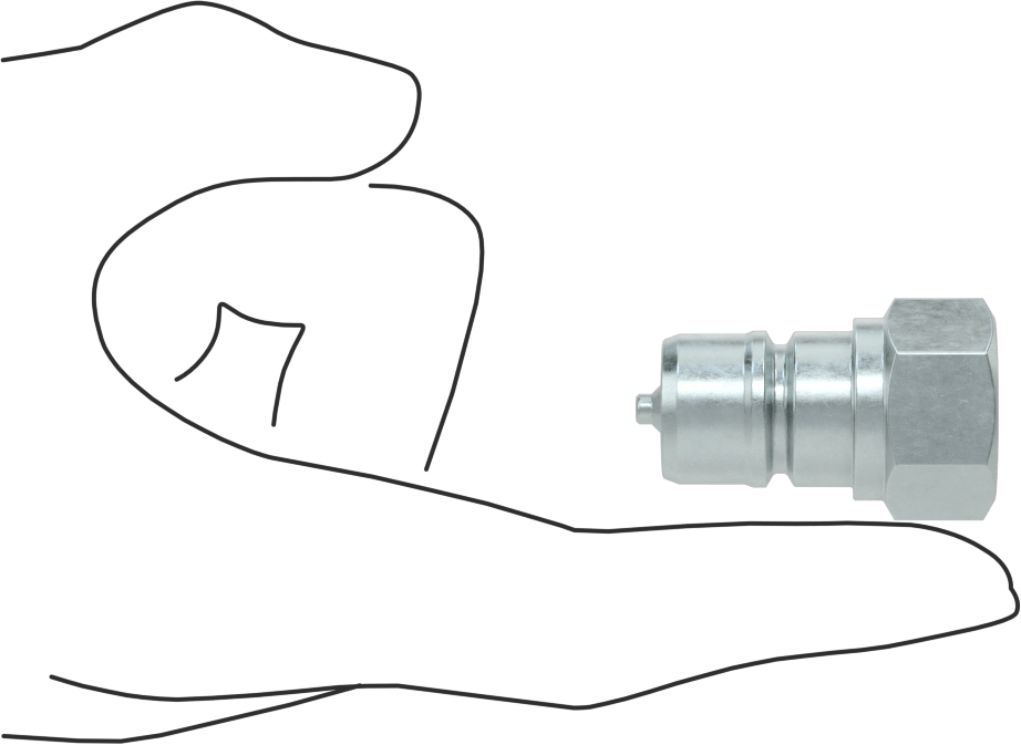 Uluslararası Standart ISO A Hortum Bağlantısı, Boyut 3/8, Plug, 3/8 NPTF Dişi Uç
