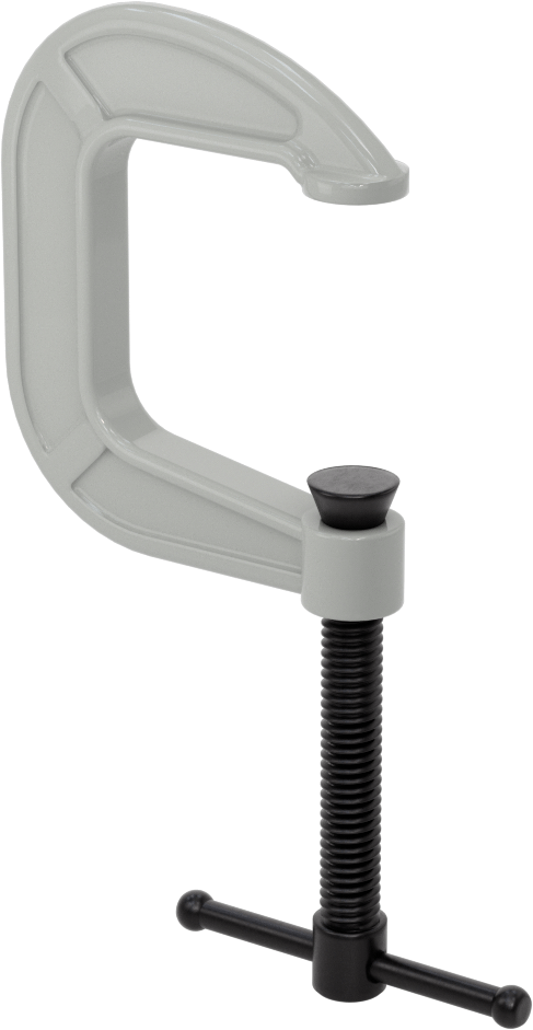 C-Kelepçe, Kayan T-Kolu, 0“ ila 1-1/2” Açıklık, 1-1/2" Uzanma Mesafesi