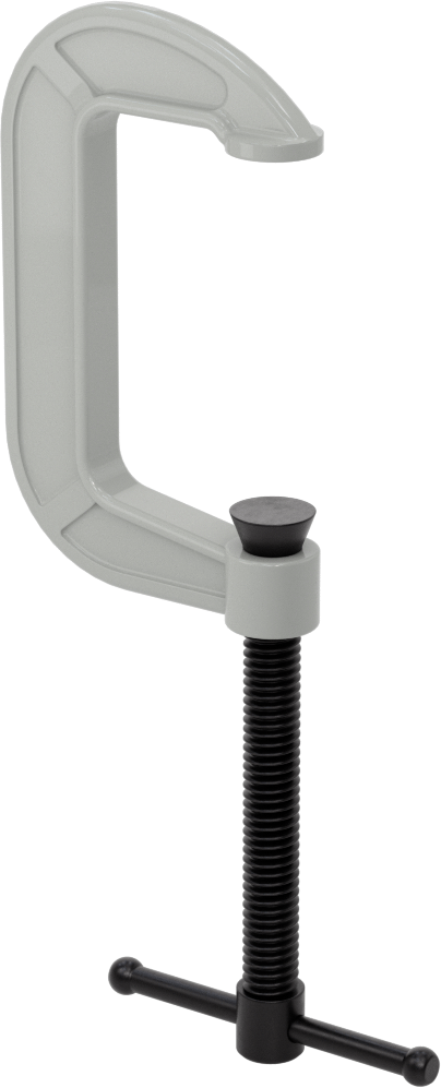 C-Kelepçe, Kayan T-Kolu, 0“ - 2” Açıklık, 1-1/8" Uzanma Mesafesi
