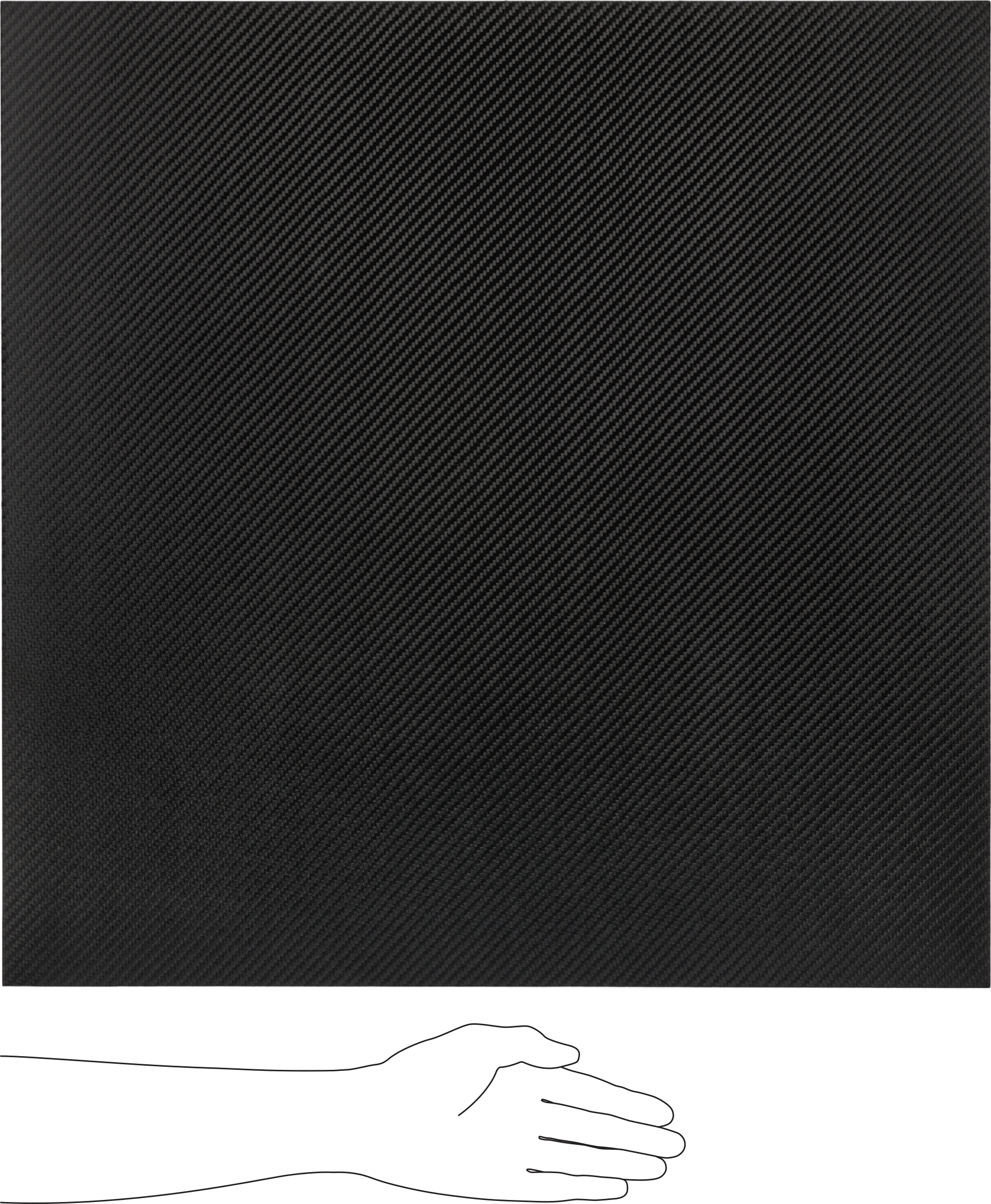 Sert Hafif Karbon Fiber Levha, 1/8" Kalınlık, 24" x 24"
