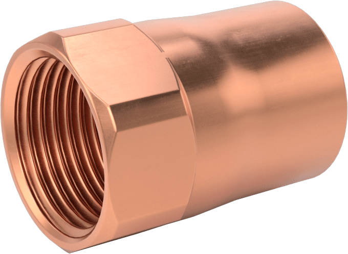 Temizlenmiş ve Torbalı Lehimli Bağlantı Parçası, Adaptör, Dişi Soket, 1/2 Bakır Boru Boyutu x 3/8 NPT Dişi