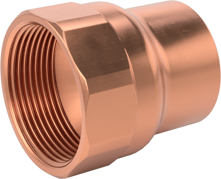 Temizlenmiş ve Torbalı Lehimli Bağlantı Parçası, Adaptör, Dişi Soket, 1-1/2 Bakır Boru x 1-1/2 NPT Dişi