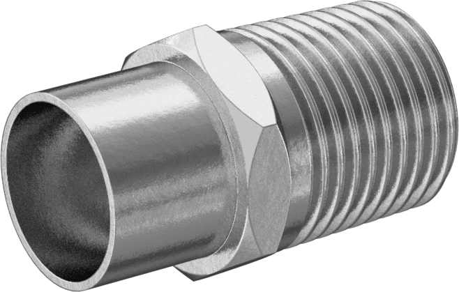 Temizlenmiş ve Torbalı Lehimli Bağlantı Parçası, Adaptör, Dişi Soket, 3/8 Bakır Boru Boyutu x 1/2 NPT Erkek
