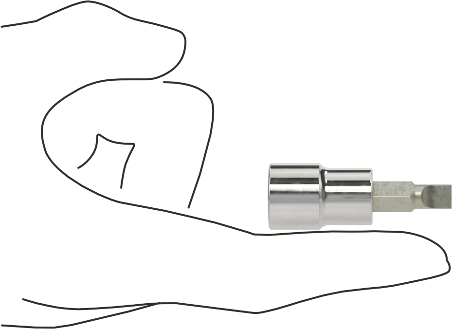 Yivli Uçlu Soket, 3/8" Kare Tahrik, 1/4" Tahrik Boyutu