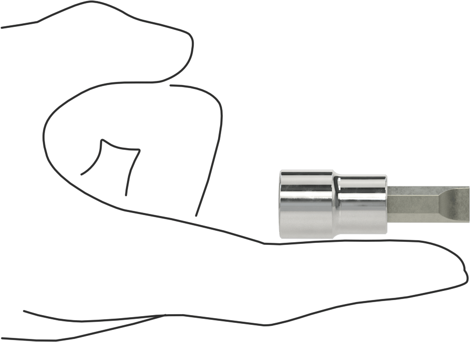 Yivli Uçlu Soket, 3/8" Kare Tahrik, 3/8" Tahrik Boyutu