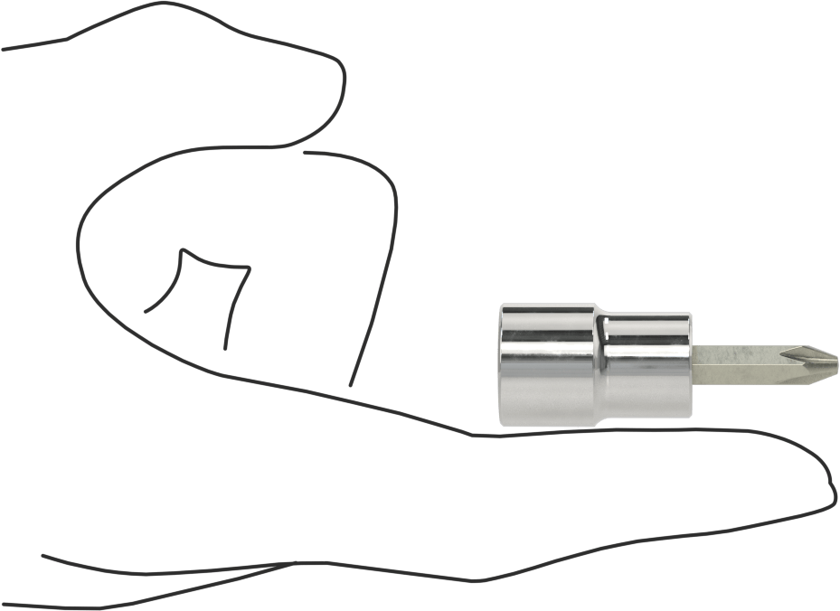 Phillips Uçlu Soket, 3/8" Kare Tahrik, Numara 2 Tahrik Boyutu