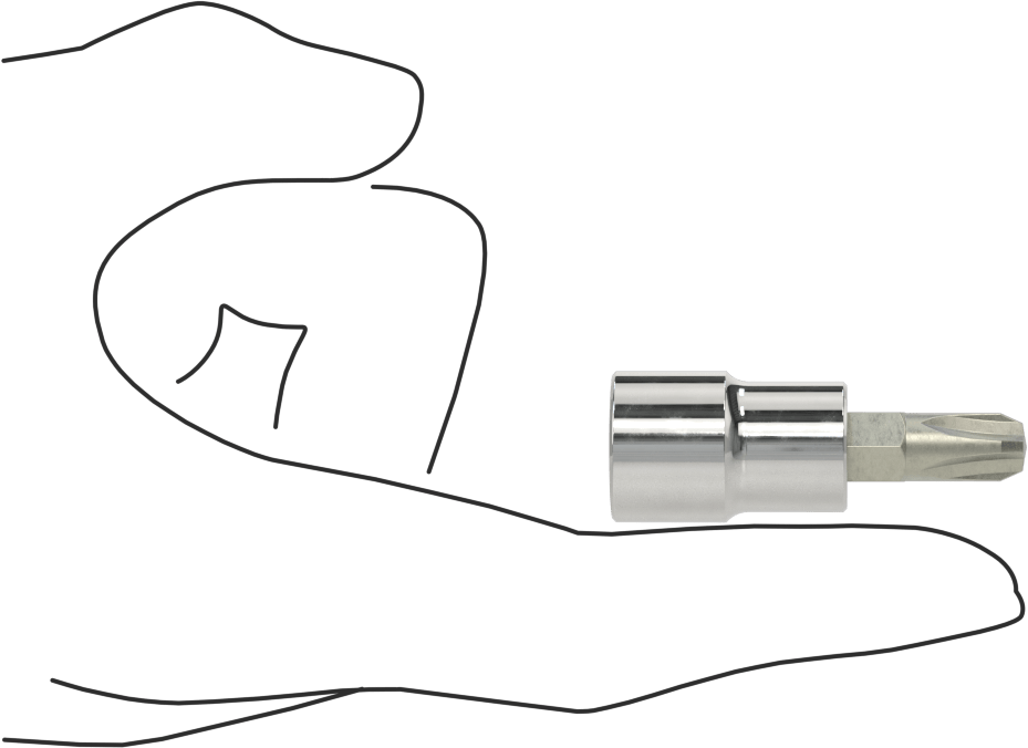 Phillips Uçlu Soket, 3/8" Kare Tahrik, Numara 4 Tahrik Boyutu