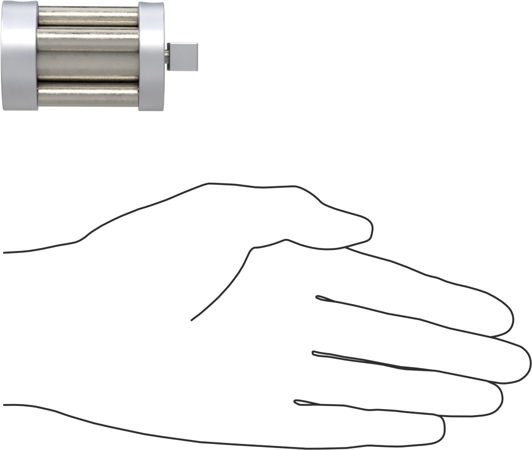 Dönmeyen Kompakt Bağlantı Çubuğu Hava Silindiri, 3/4" Delik Boyutu, 1-1/2" OD, 1-1/4" Strok