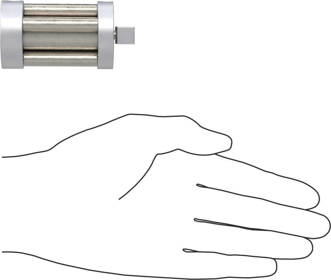 Dönmeyen Kompakt Bağlantı Çubuğu Hava Silindiri, 3/4" Delik Boyutu, 1-1/2" OD, 1-1/2" Strok
