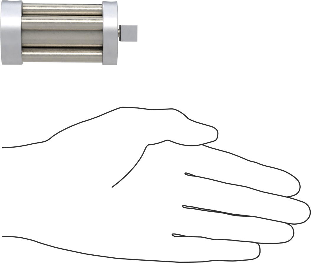 Dönmeyen Kompakt Bağlantı Çubuğu Hava Silindiri, 3/4" Delik Boyutu, 1-1/2" OD, 1-3/4" Strok