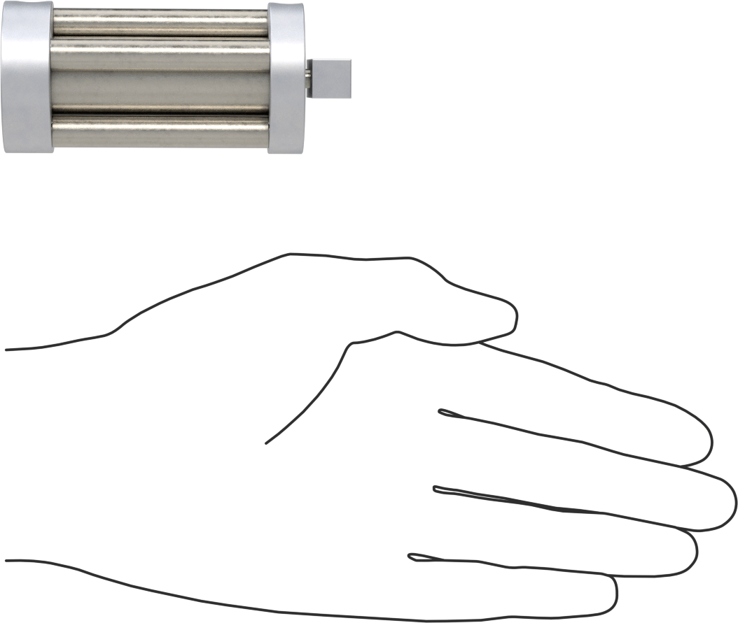 Dönmeyen Kompakt Bağlantı Çubuğu Hava Silindiri, 3/4" Delik Boyutu, 1-1/2" OD, 2" Strok