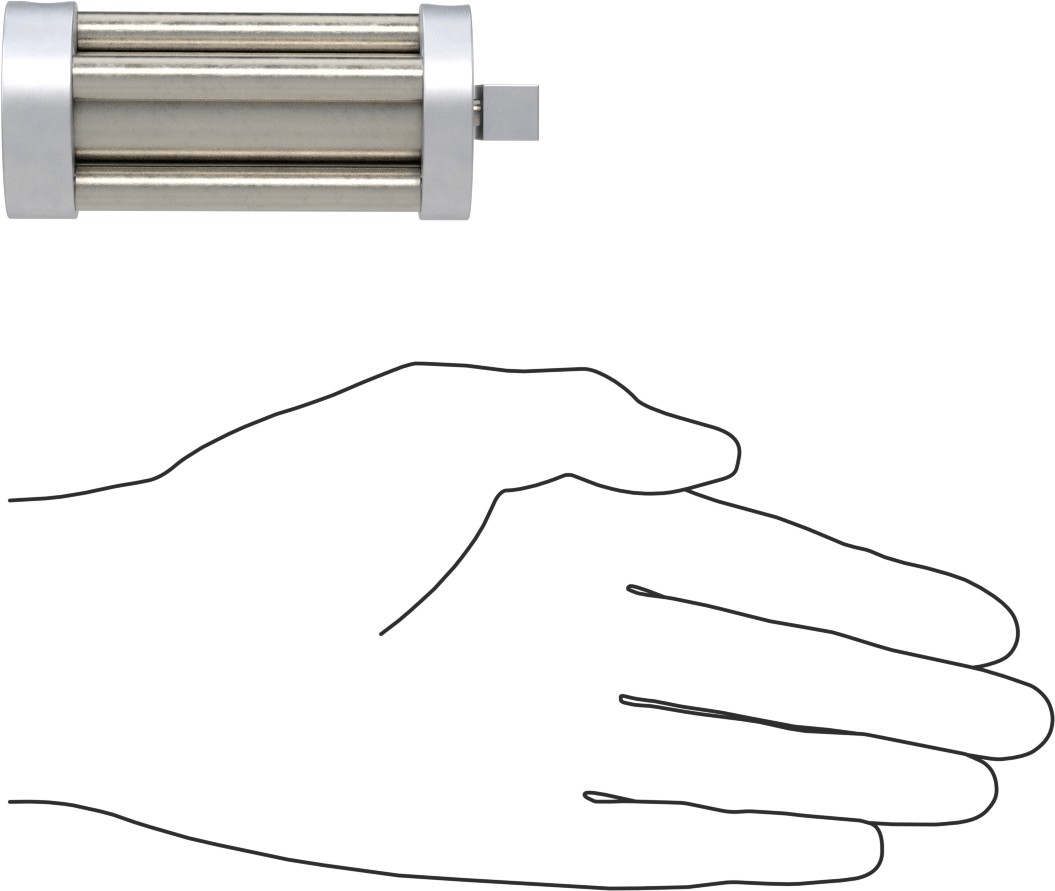 Dönmeyen Kompakt Bağlantı Çubuğu Hava Silindiri, 3/4" Delik Boyutu, 1-1/2" OD, 2-1/4" Strok