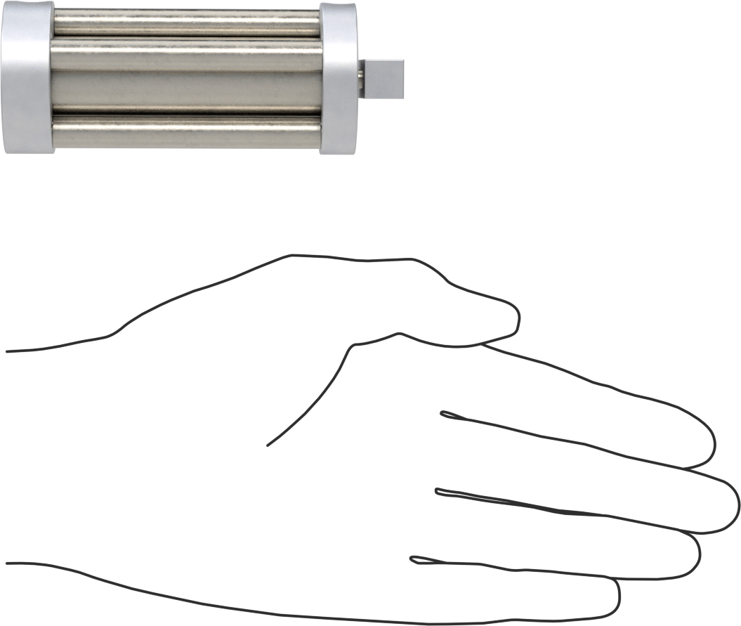 Dönmeyen Kompakt Bağlantı Çubuğu Hava Silindiri, 3/4" Delik Boyutu, 1-1/2" OD, 2-1/2" Strok