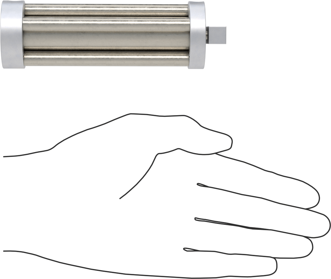Dönmeyen Kompakt Bağlantı Çubuğu Hava Silindiri, 3/4" Delik Boyutu, 1-1/2" OD, 3-1/2" Strok